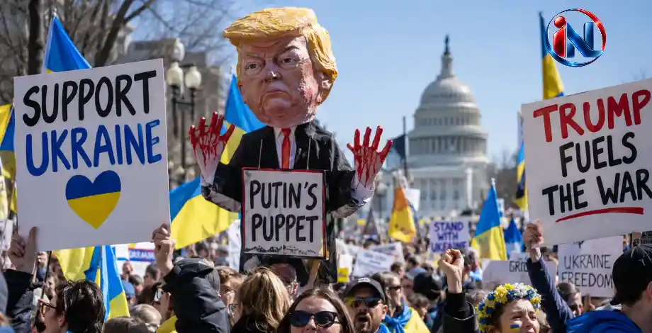 „მხარი დაუჭირეთ უკრაინას!“ - აშშ-ში ტრამპის წინააღმდეგ საპროტესტო გამოსვლები გაიმართა